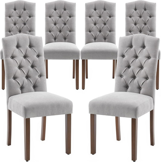 Tufted Upholstered Parsons Dining Chair with Sturdy Solid Wood Legs