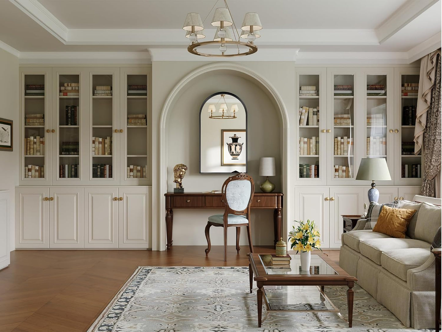 Brightify Arched Mirror, Arched Wall Mirror, 24 x 42 Inch Black Arch Mirror, Metal Frame Black Bathroom Mirror, Arched Top Bathroom Vanity Mirror for Living Room Bedroom Mantel Entryway Hallways