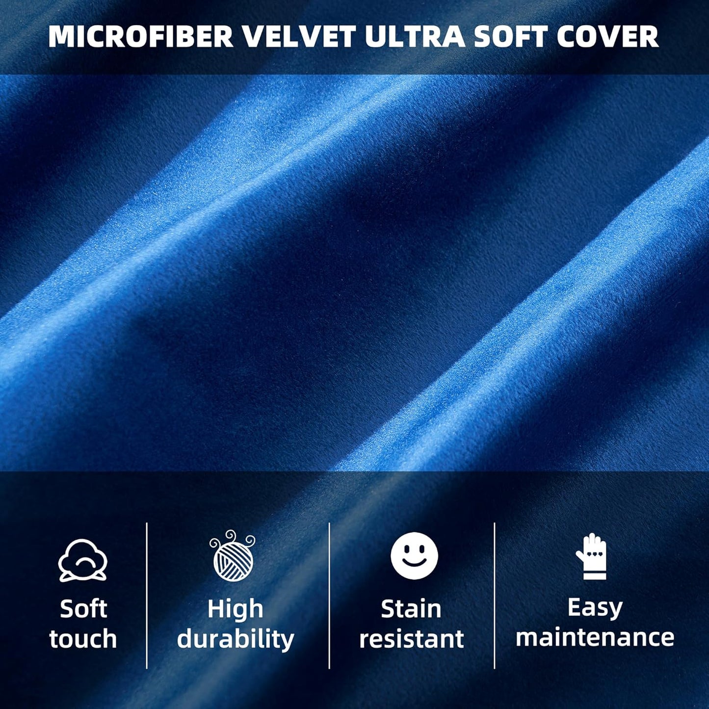 HABUTWAY Bean Bag Chair 3Ft Luxurious Velvet Ultra Soft Fur with High Rebound Memory Foam Bean Bag Chairs for Adults Plush Lazy Sofa with Fluffy Removable Sponge 3' (Blue)