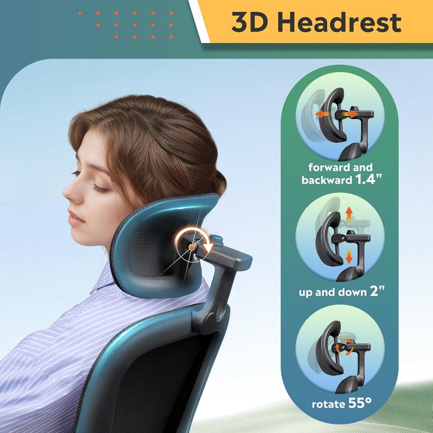 DEVAISE Office Chair, Breathable Black Mesh Elegance with Ergonomic Comfort for Professionals & Gamers