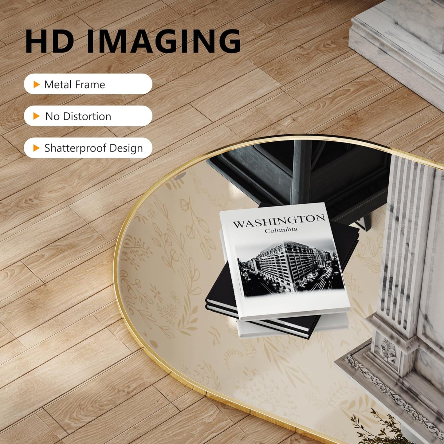 Arched Wall Mirror for Bathroom,Mirrors for Wall,24''x36'',Vanity Mirror for Bedroom Dresser, Entryway, Living Room, Metal Frame (36''x24'',Gold)