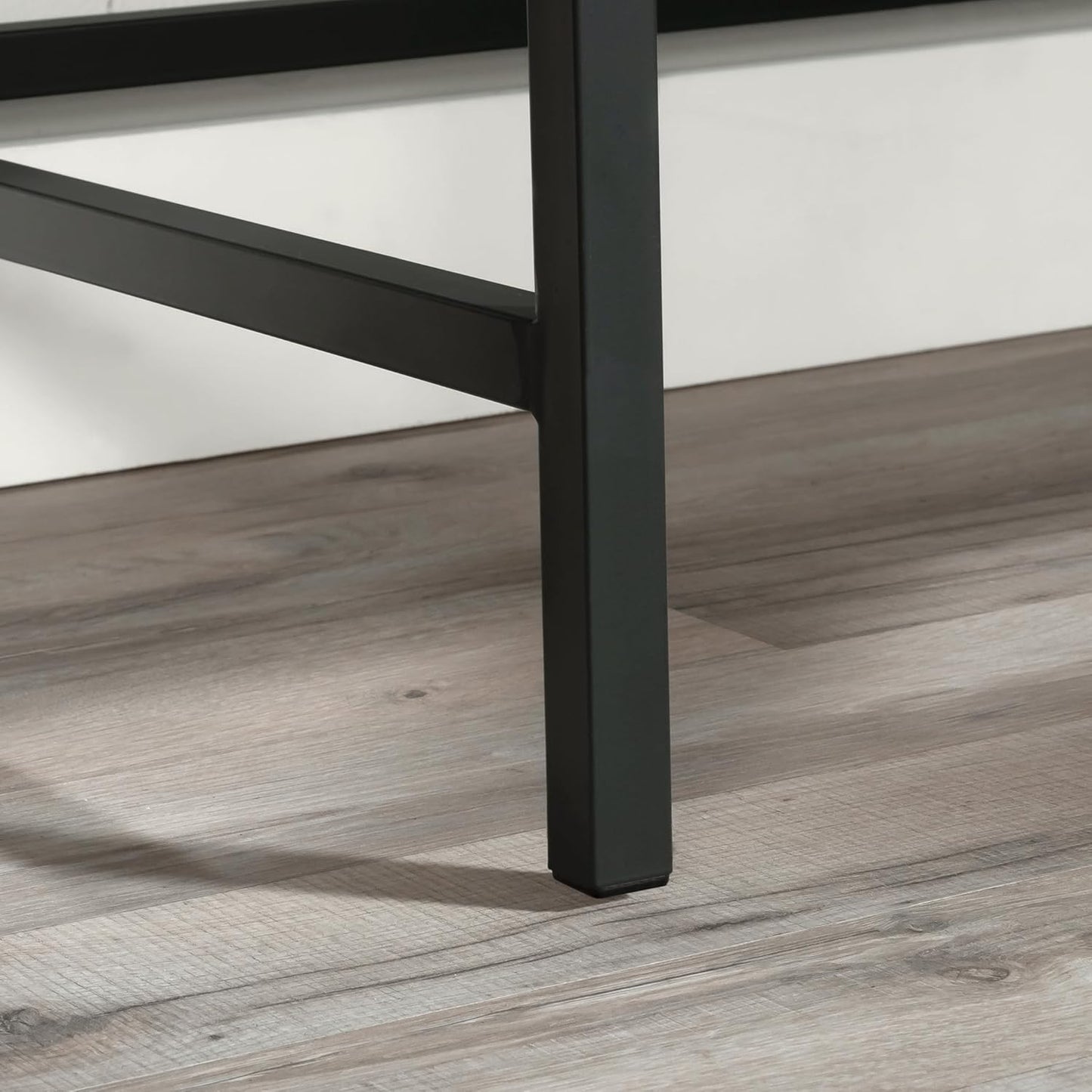 Sauder Market Commons Single Pedestal Desk, Rich Walnut Finish