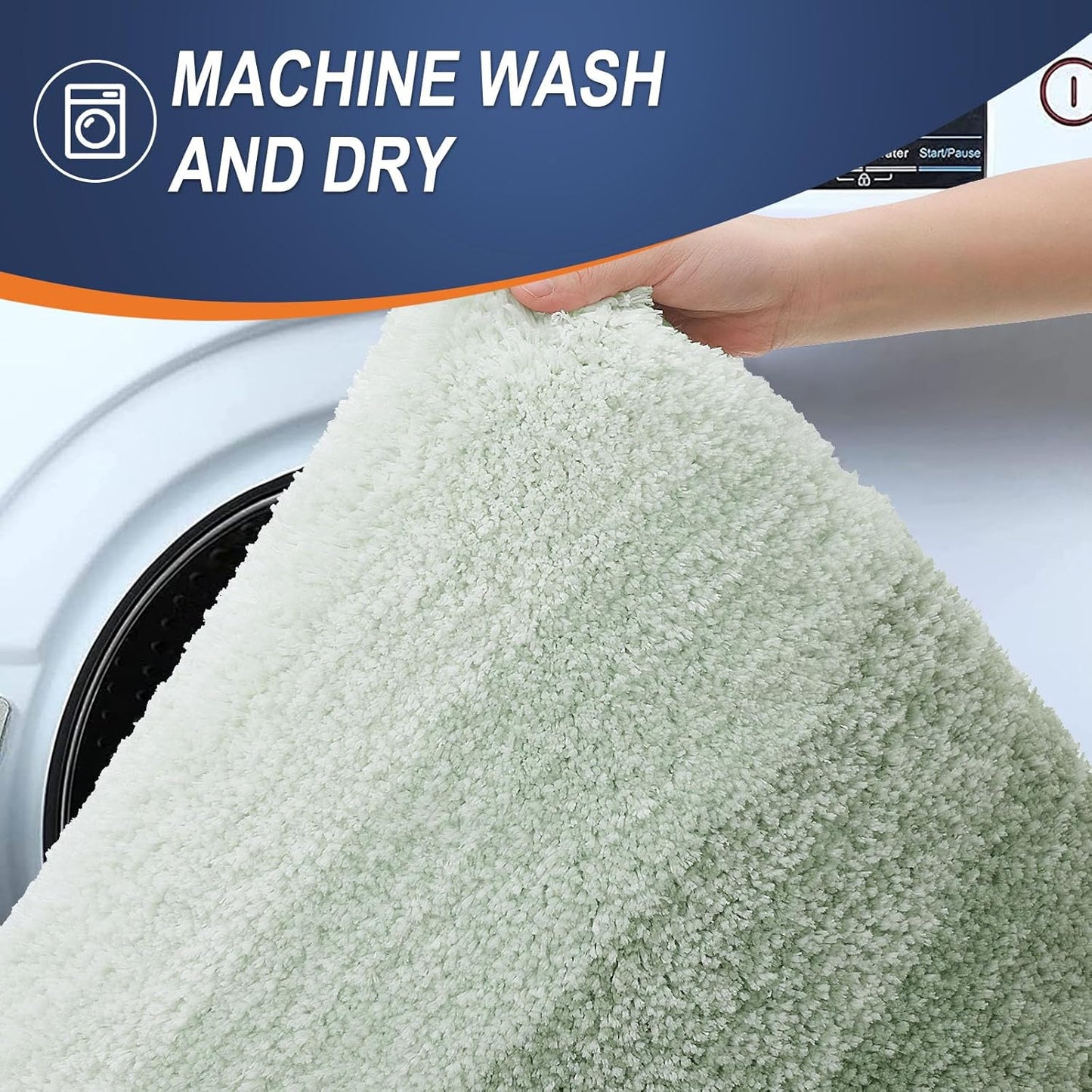 OLANLY Bathroom Runner Rugs 54x24, Extra Soft Absorbent Microfiber Bath Rugs, Rubber Backing, Quick Dry, Washable Bath Mats for Bathroom Floor, Tub and Shower, Home Decor Accessories, Sage Green