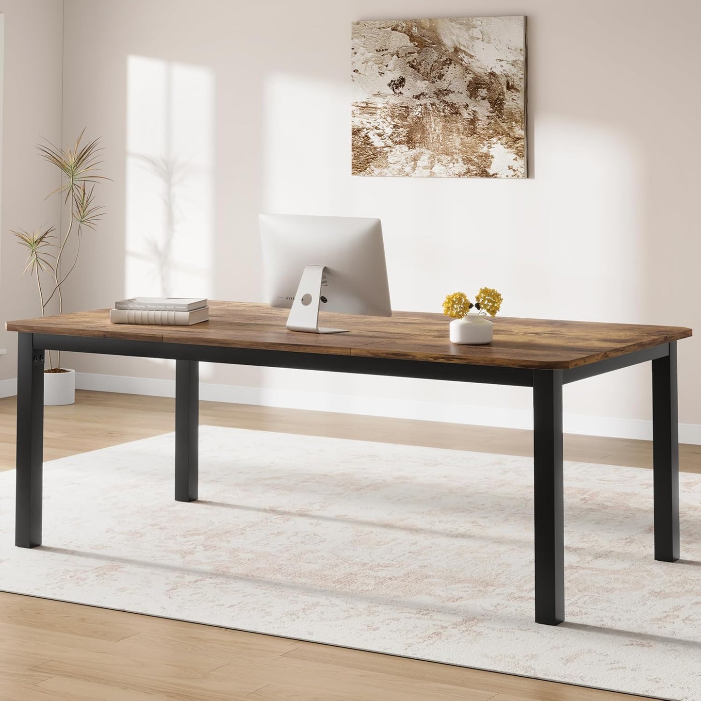 78.7 Inch Long Computer Desk, Large Industrial Office 2 Person Desk Workstation, Study Writing Wide Table,Modern Style Laptop Desk Tables for Home Office Bedrooms