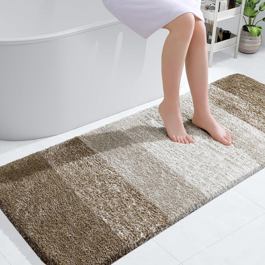OLANLY Bathroom Runner Rugs 54x24, Extra Soft Absorbent Microfiber Bath Rugs, Rubber Backing, Quick Dry, Machine Washable Bath Mats for Bathroom Floor, Tub and Shower, Home Decor Accessories, Coffee