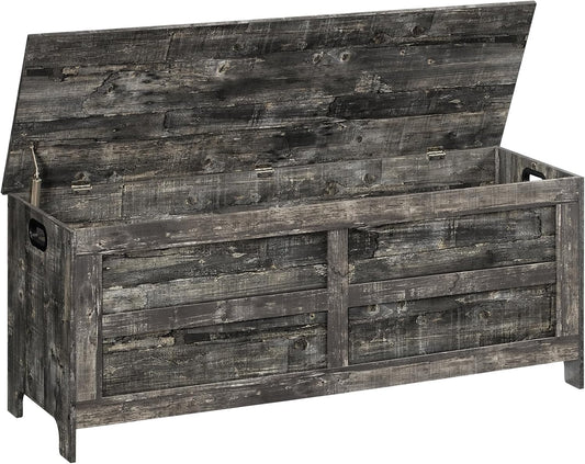 Storage Chest, 47.2” Large Toy Chest, Entryway Storage Trunk, Storage Bench with Safety Hinge, Entrance Bench for Living Room, Entrance, Bedroom, Vintage Gray SCRP48901