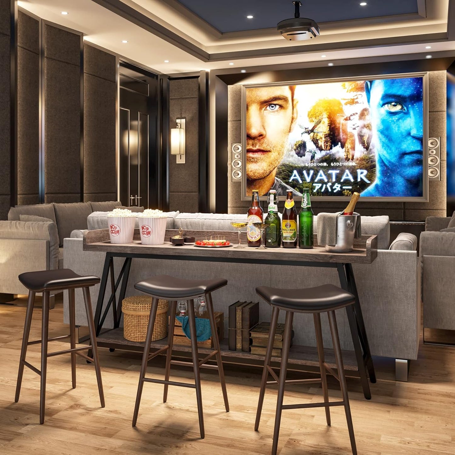 Tribesigns 70.9 inch Extra Long Console Table Behind Couch, Rustic Industrial Sofa Table for Living Room, Narrow Entryway Hallway Long Bar Table (Grey)