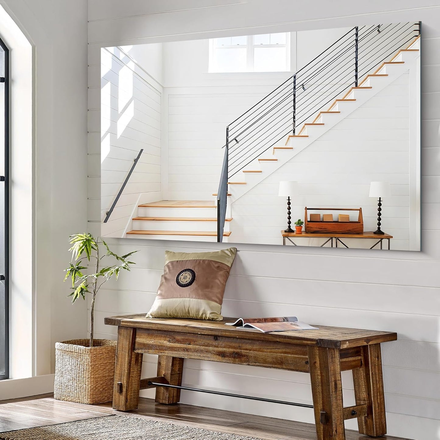 KOCUUY Large Frameless Mirror,60x36 Inch Rectangle Bathroom Vanity Mirror for Over Sink, Upgraded Shatterproof Unframed Design for Bedroom, Living Room, Entryway