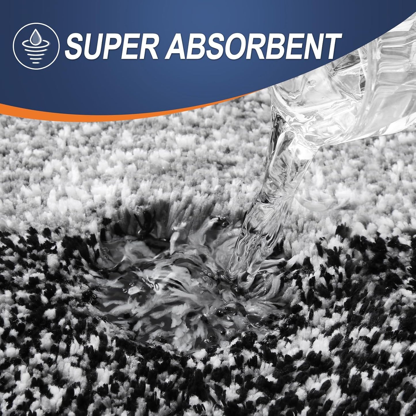 OLANLY Bathroom Rugs Mat 36x24, Extra Soft Absorbent Microfiber Bath Rugs, Rubber Backing, Quick Dry, Machine Washable Bath Mats for Bathroom Floor, Tub and Shower, Home Decor Accessories, Black