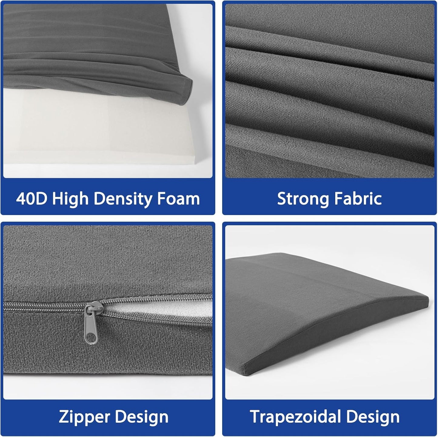 Sofa Couch Cushion Support for Sagging Seats, Trapezoidal 20" x 20" High Density Foam Replacement for Sofa Furniture Seats, Set of 3