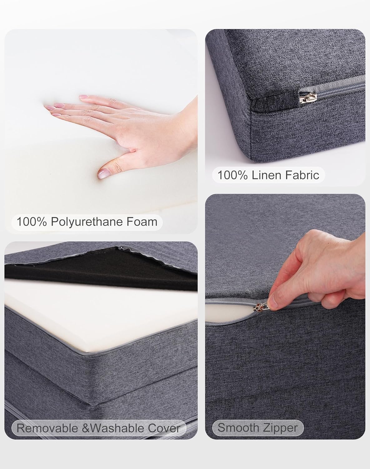 ROBUD Kids Couch, Gray Modular Kids Play Couch, DIY-Style & Washable Toddler Sofa for Playroom, Bedroom, Nursery, WG412