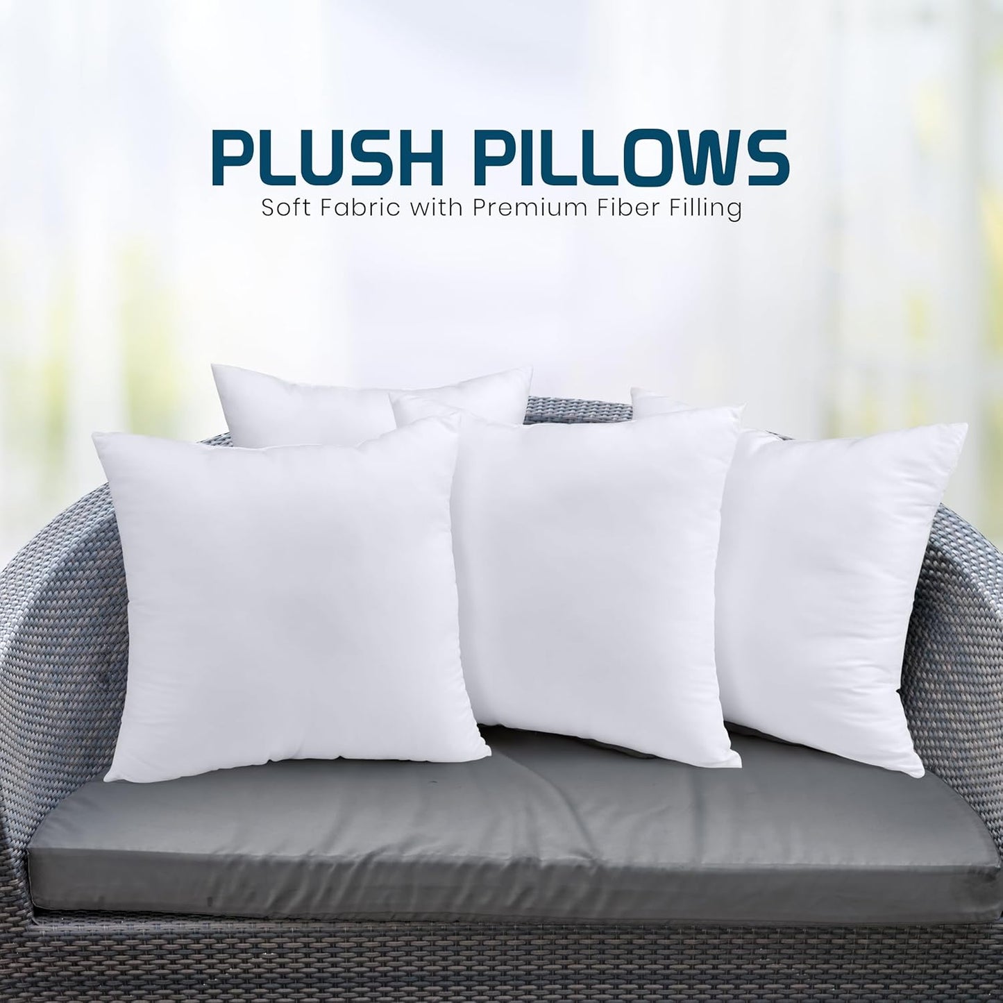 Utopia Bedding Throw Pillows (Set of 24, White), 14 x 14 Inches Pillows for Sofa, Bed and Couch Decorative Stuffer Pillow