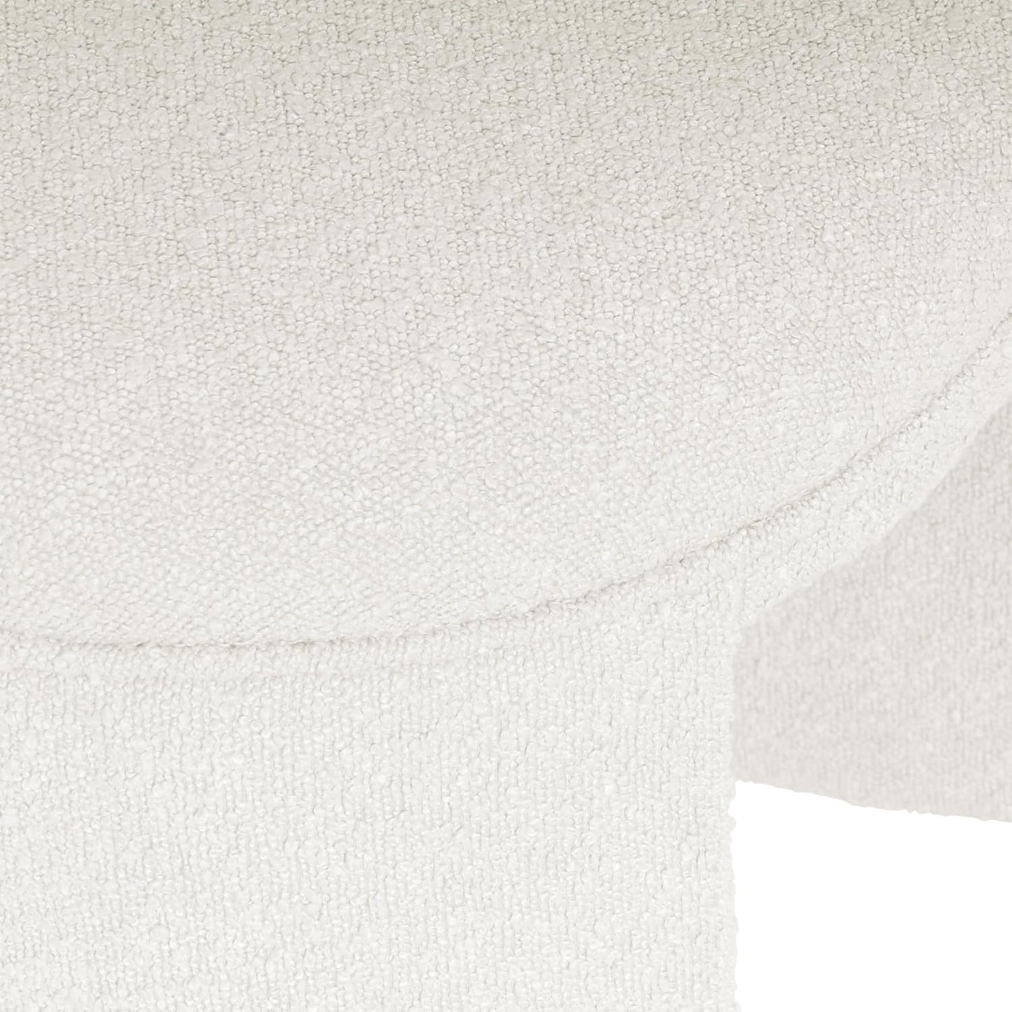 HomePop Quinn Modern Ottoman Home Décor|Ottoman for Living Room & Bedroom - Cream White Boucle