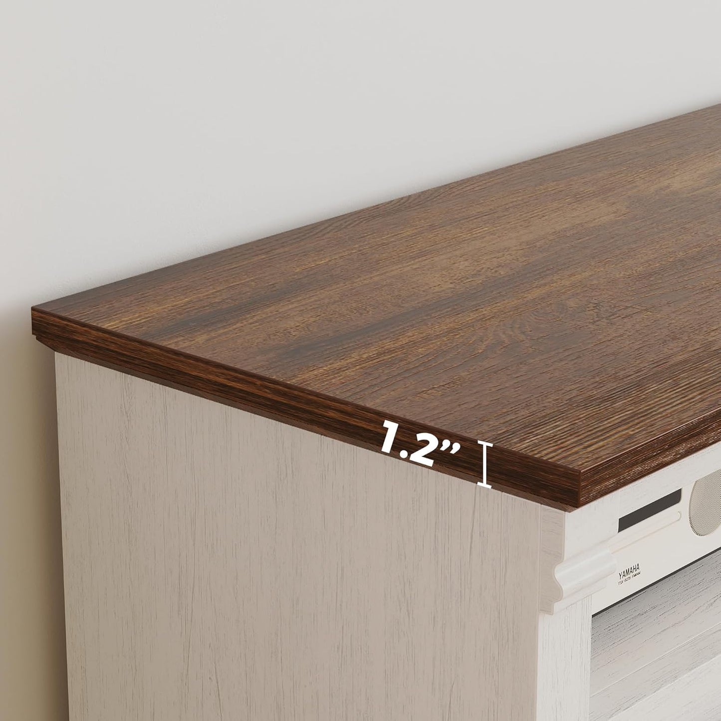 IRONCK Farmhouse TV Stand for 65+ Inch TV, 59" Entertainment Center with Storage Cabinets and Sliding Barn Door, Media Console for Living Room, White