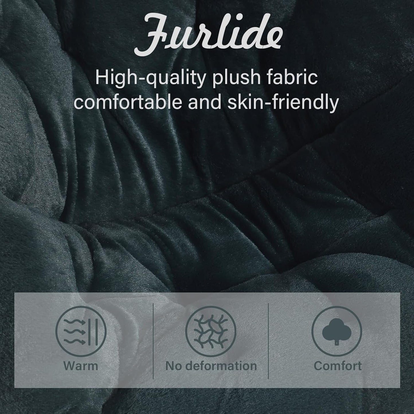 Saucer Chair, Comfy Bedroom Chairs, Oversized Folding Faux Fur Chair, Foldable Metal Frame Chair for Bedroom, Living Room, Balcony, Patio, Study, Playroom (Dark Green)