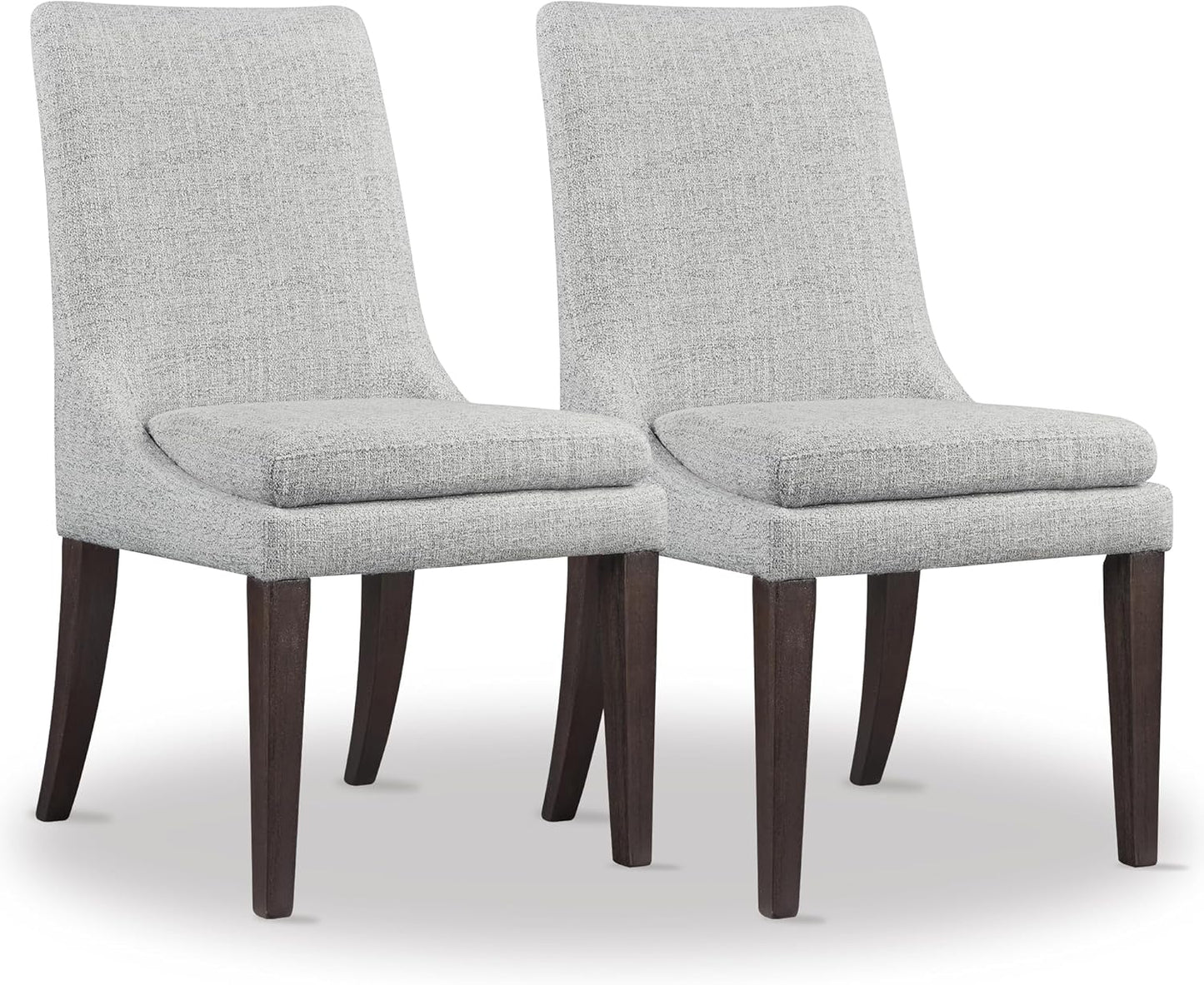 Upholstered Dining Chairs Modern Sidechair Performance Fabric High Back Armlesschair for Diningroom Kitchen,Light Grey,Set of 2(1 Box)