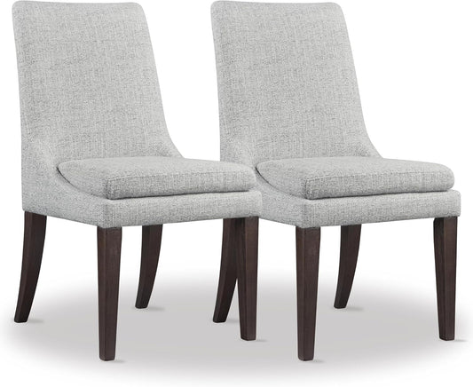 Upholstered Dining Chairs Modern Sidechair Performance Fabric High Back Armlesschair for Diningroom Kitchen,Light Grey,Set of 2(1 Box)