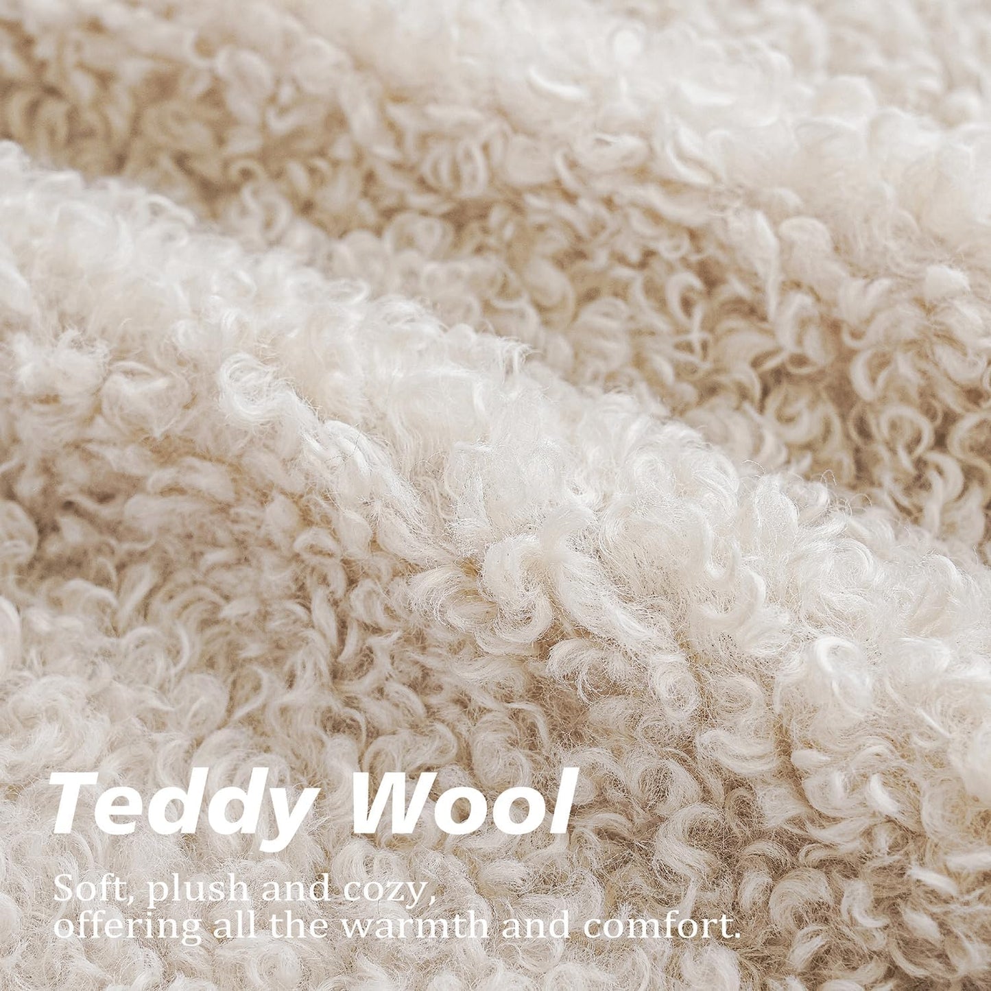 Foindtower 2 Pieces 22x22 Inch Neutral Cream, Faux Fur Throw Pillow Cover Accent Sherpa Pillow Fuzzy Soft Pillowcases Sheepskin Decorative Fleece Cushion Case for Bed Couch Living Room