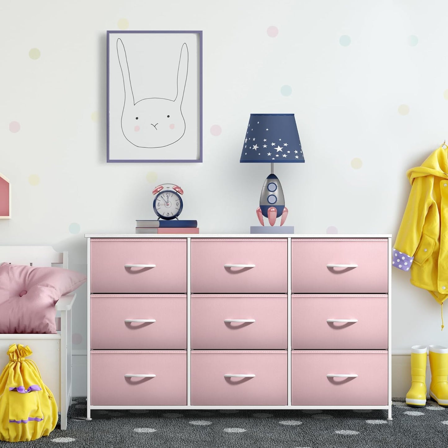 Sorbus Kids Dresser with 9 Drawers - Storage Unit Organizer Chest for Clothes - Bedroom, Kids Room, Nursery, & Closet