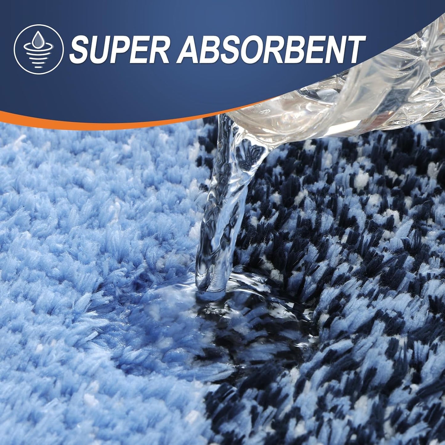 OLANLY Bathroom Rugs Mat 24x16, Extra Soft Absorbent Microfiber Bath Rugs, Rubber Backing, Quick Dry, Machine Washable Bath Mats for Bathroom Floor, Tub and Shower, Home Decor Accessories, Navy