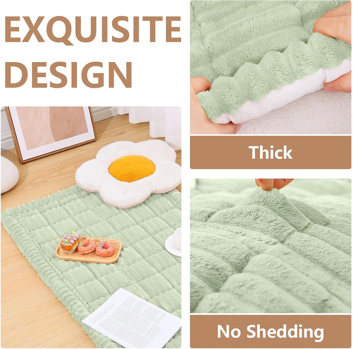 Smiry Couch Cover for Dogs Washable, Non Slip Fuzzy Pet Couch Covers for 3 Cushion Sofa Pet Friendly, Thick Soft Sofa Slipcovers Cushion Protector (Green, 27.6" x 82.7")