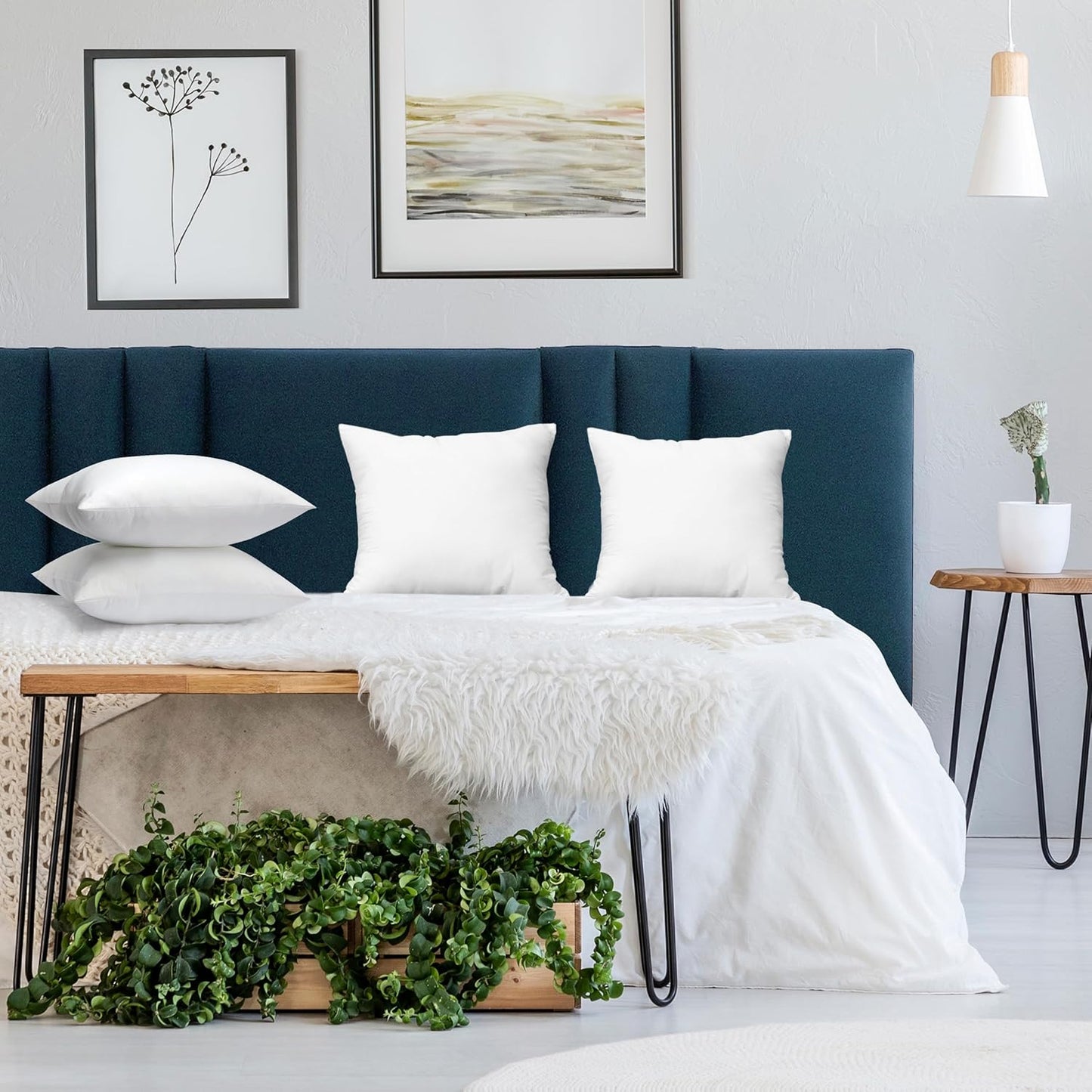 Utopia Bedding Throw Pillows (Set of 24, White), 14 x 14 Inches Pillows for Sofa, Bed and Couch Decorative Stuffer Pillow