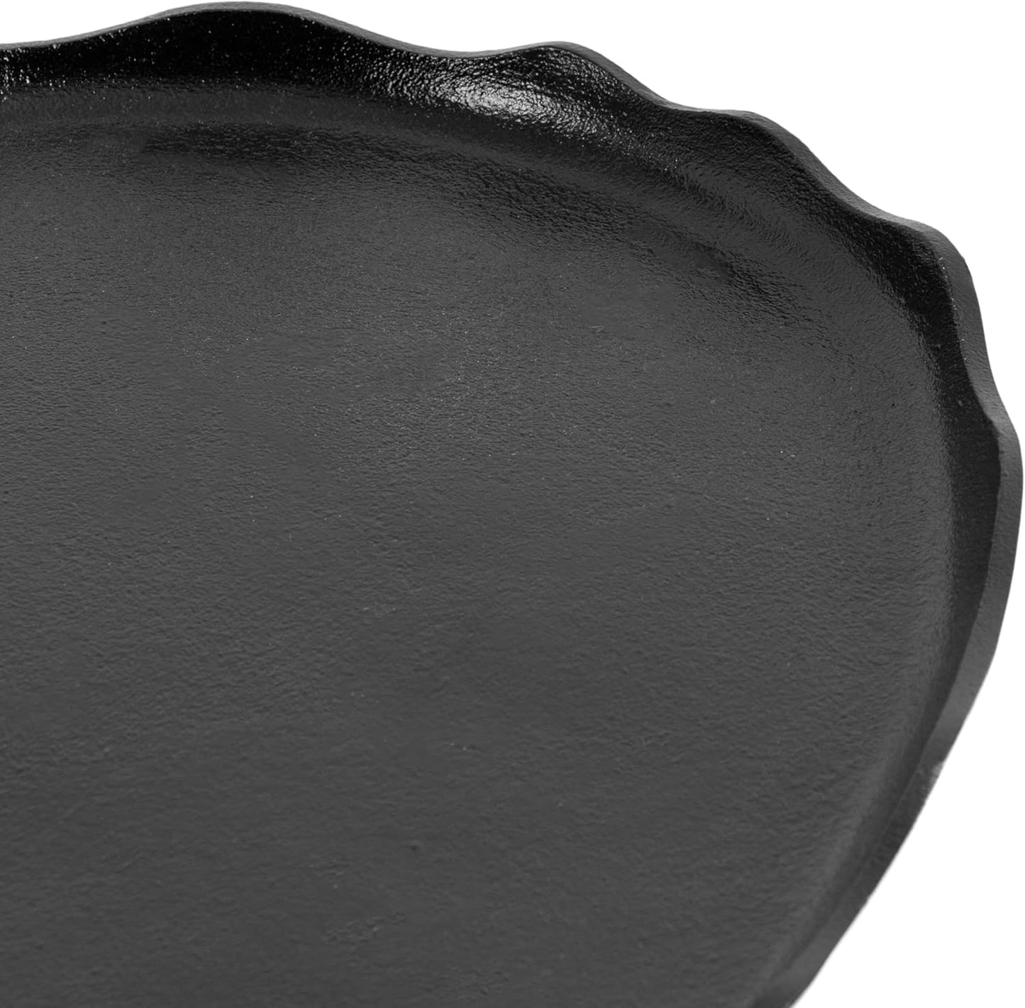 Kate and Laurel Alessia Modern Oval Coffee Table, 34 x 20 x 15, Black, Metal Living Room Table for Storage and Display with Antique Deckled Edge Detailing