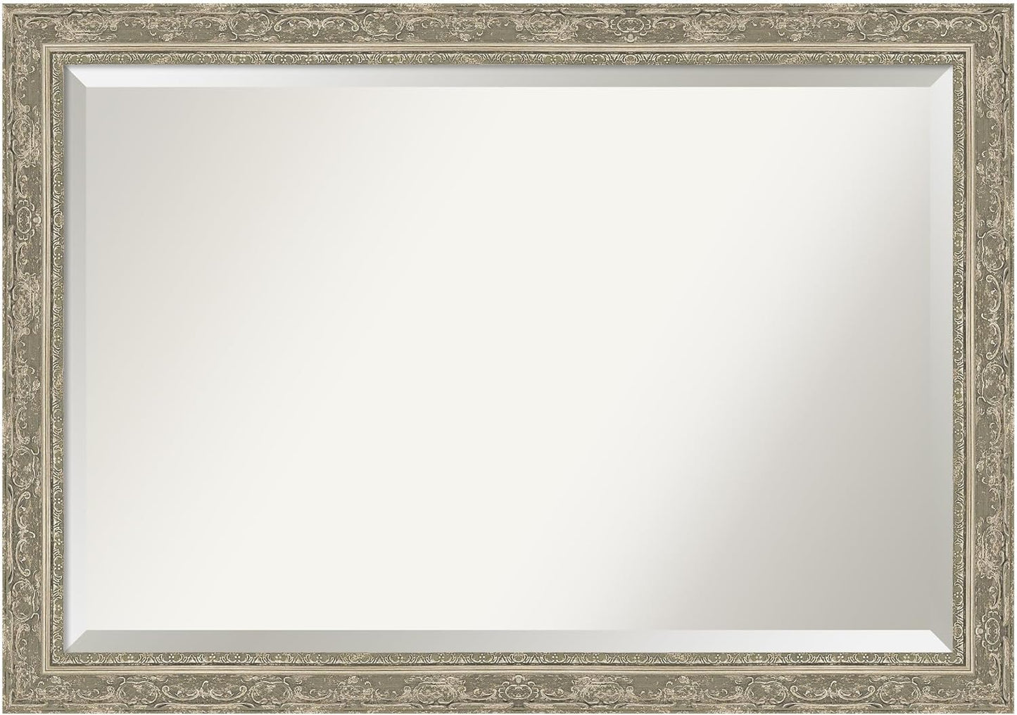 Amanti Art Bathroom Mirror for Over Sink, 29x41 Filigree Silver Rectangle Vanity Mirror, Large Traditional Frame, Hangs Horizonally and Vertically, Bathroom Wall Decor, Beveled Edge