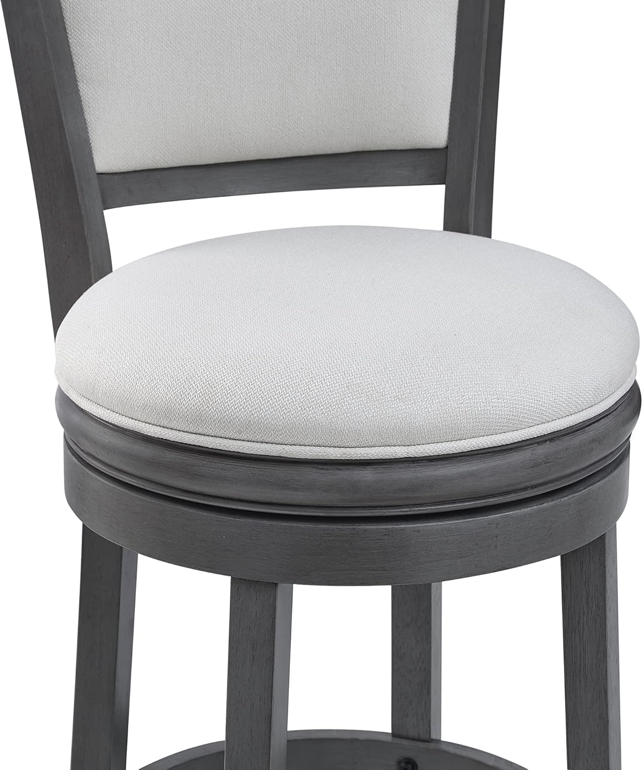 Ball & Cast Upholstered Swivel Counter Stools Kitchen Bar Stools 24" Seat Height Wooden Stool Chair, Cream White Set of 1