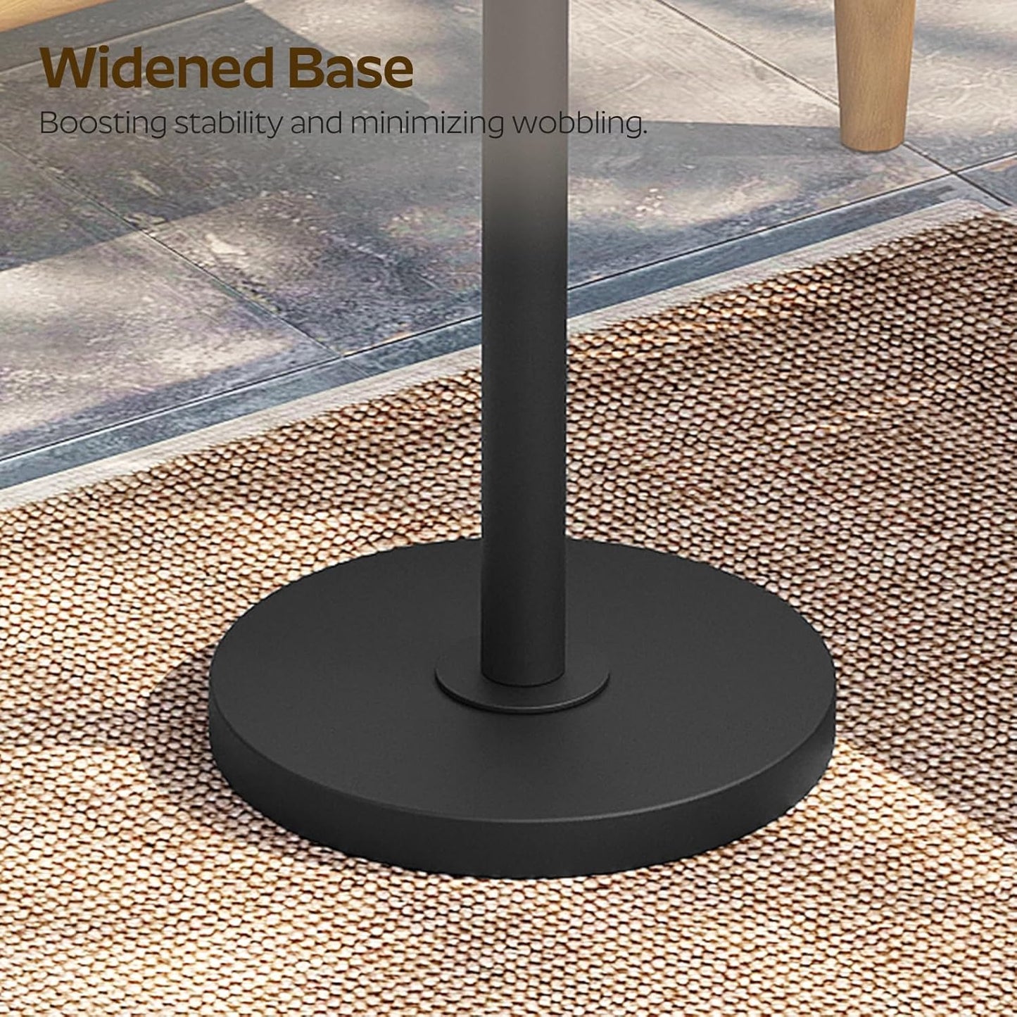 Round Side Table, Drink End Table for Small Spaces, Pedestal Style Martini Side Table in Living Room, Bedroom, Dormitory, Black ET30BB