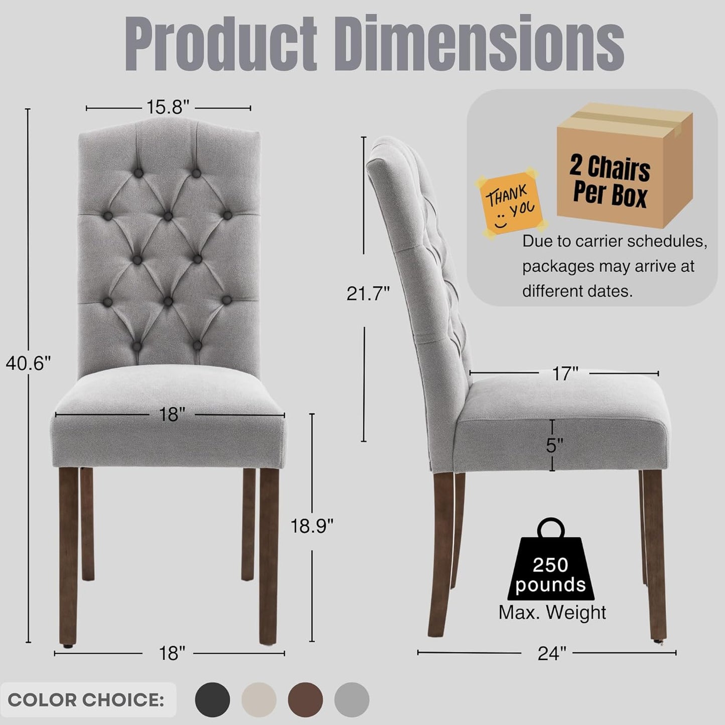 Tufted Upholstered Parsons Dining Chair with Sturdy Solid Wood Legs