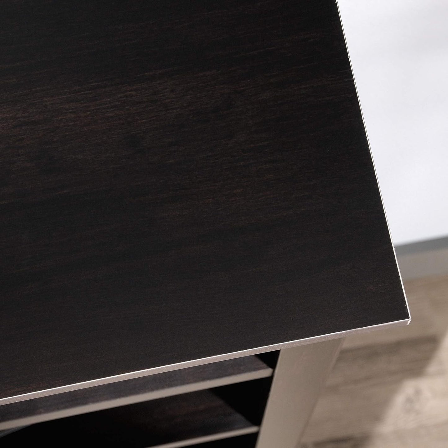 Sauder Select Book Shelf, Bookshelf with Storage, Library Bookcase with Doors and Adjustable Shelves, in Estate Black