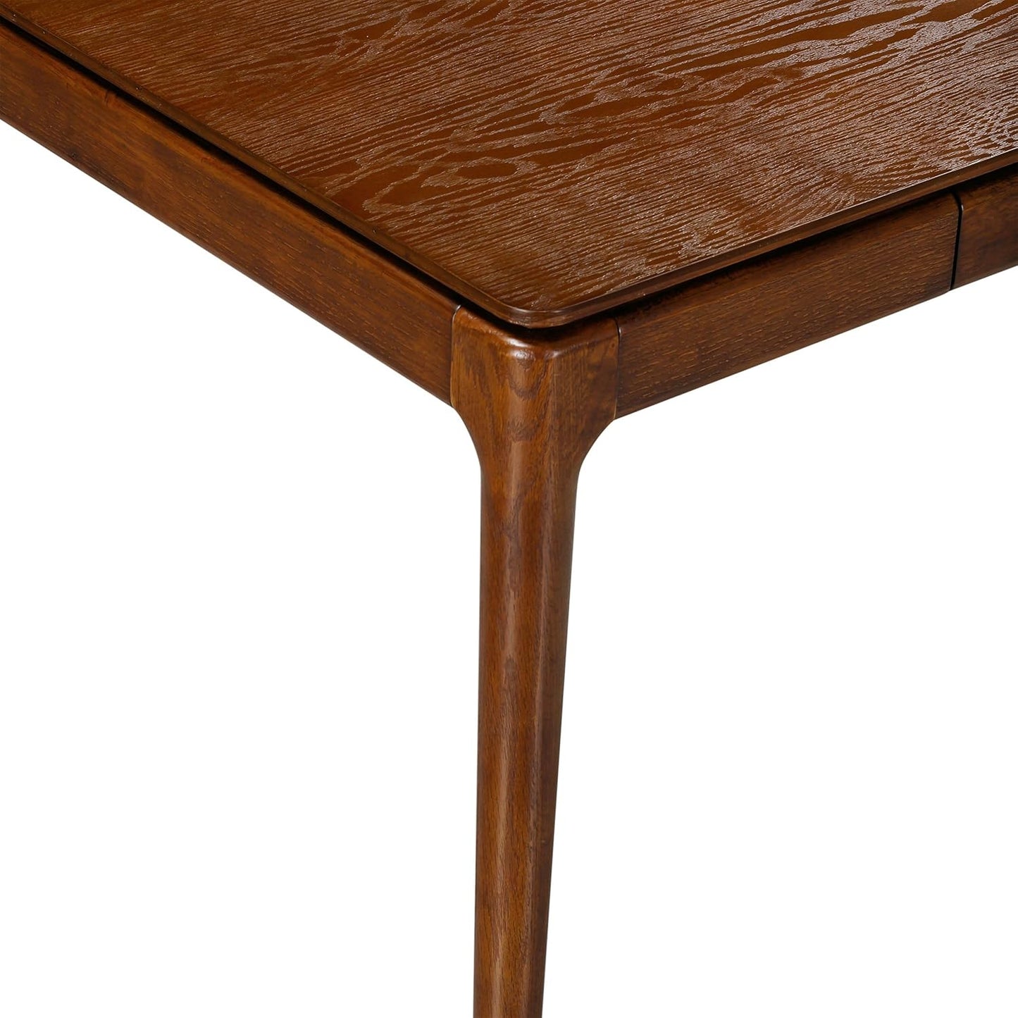 NTC Mingle Modern Wooden Rectangle Desk Table with Hidden Drawer – Waterproof & Heat Resistant, Dark Walnut