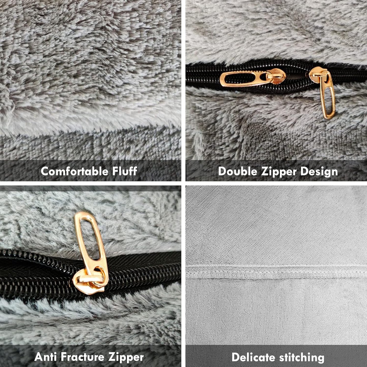 (No Filler) Bean Bag Chair Cover Without Filler,Big Round Soft Fluffy PV Velvet Washable Bean Bag Lazy Sofa Bed Cover for Adults,Living Room Bedroom Furniture Outside,5ft Dark Grey