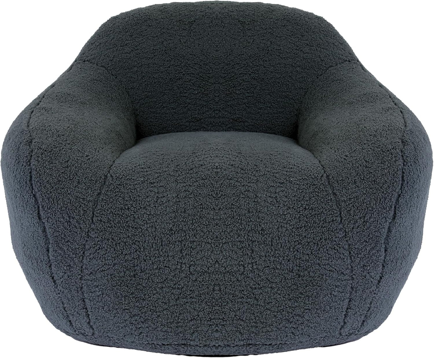 Furniliving Bean Bag Chair, Oversized Bean Bag Couch for Adults Comfy Bean Bag Sofa with Back Support, Giant Bean Bag Chair Stuffed Floor Sofa for Living Room Bedroom Dorm Office, Teddy, Dark Grey