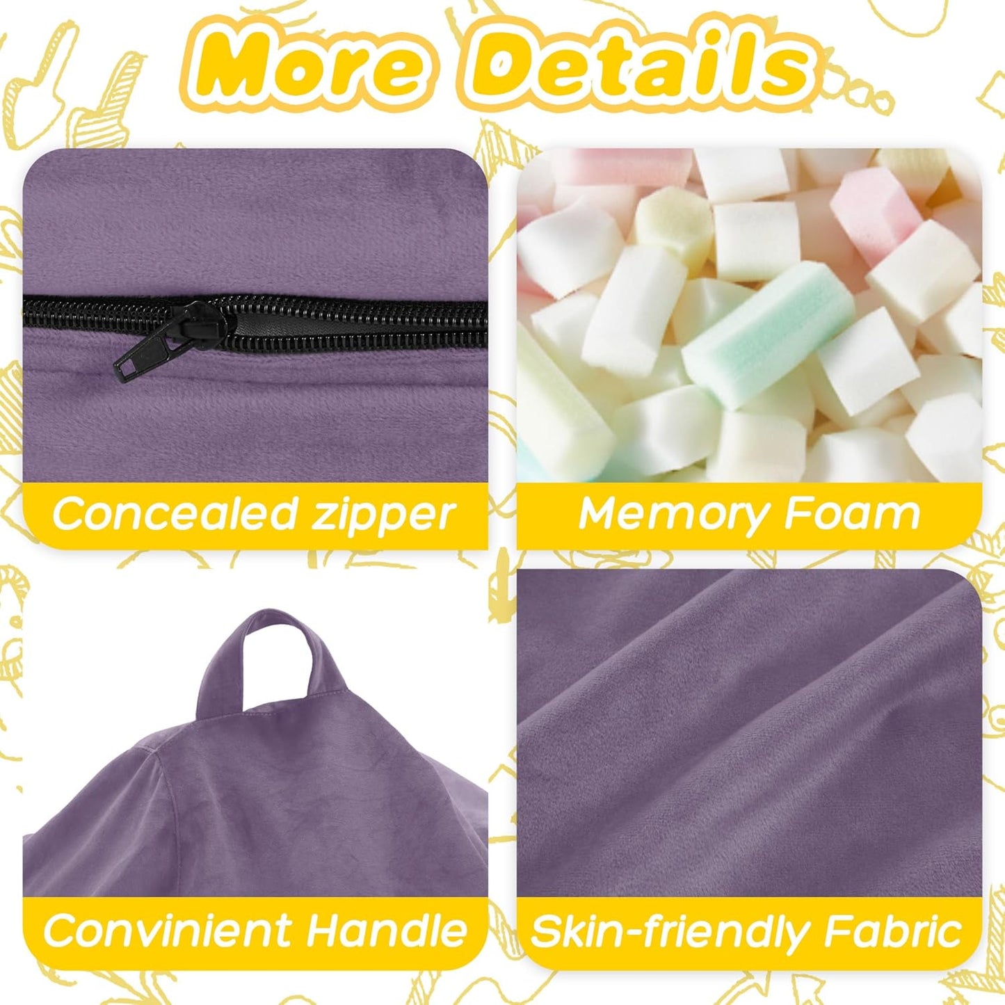 HABUTWAY 2FT Bean Bag Chair, 2' Beanbags Small Bean Bag Chairs with Filling, Teardrop Bean Bag Chair Luxurious Velvet Ultra Soft Fur with Removable Cover (Purple)