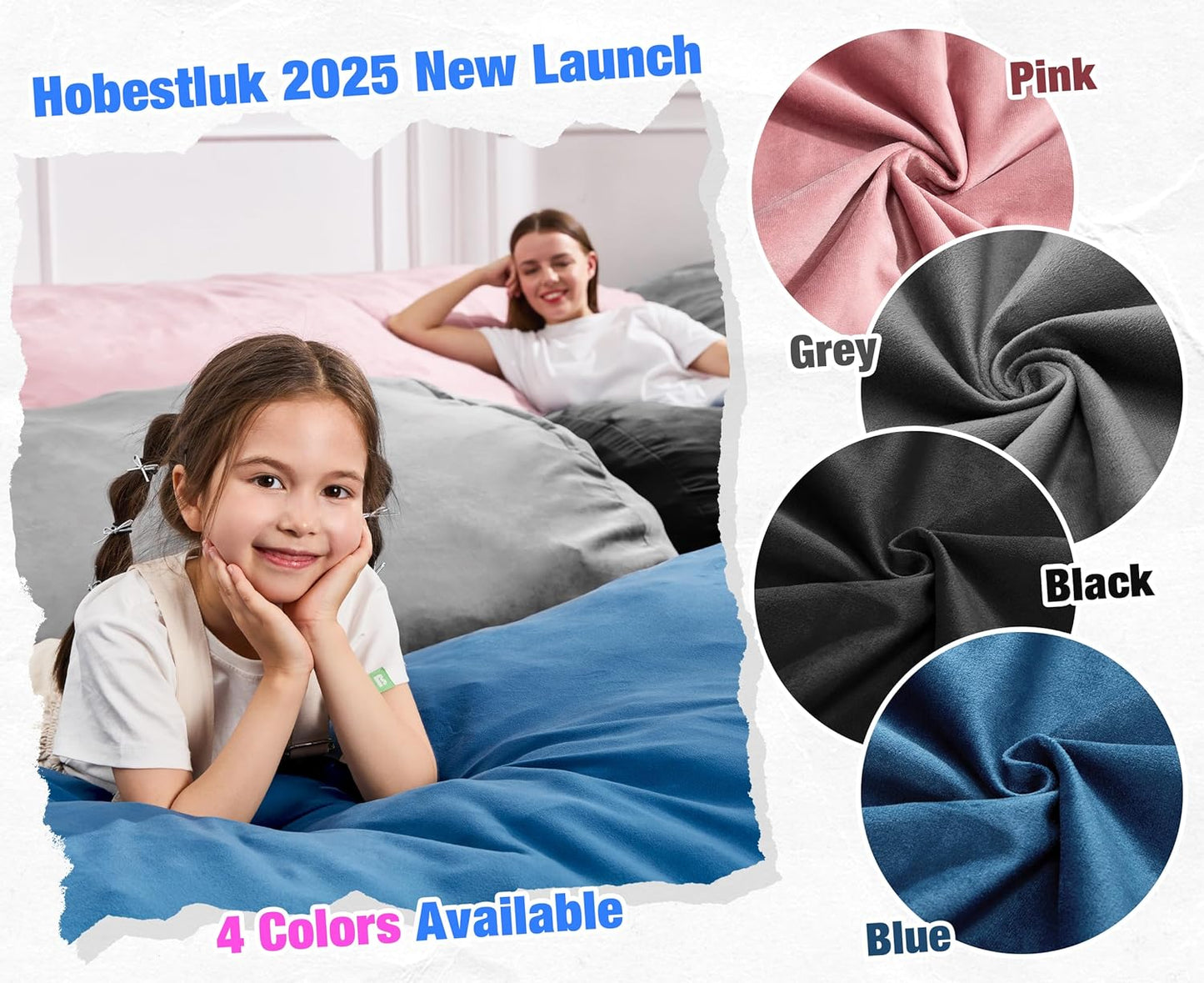 Hobestluk 6FT Bean Bag Chair Large Beanbag Lounger with Removable Cover Adult Bean Bag Chair with Portable Handle Desgin for Living Room Bedroom (Grey, 6FT)