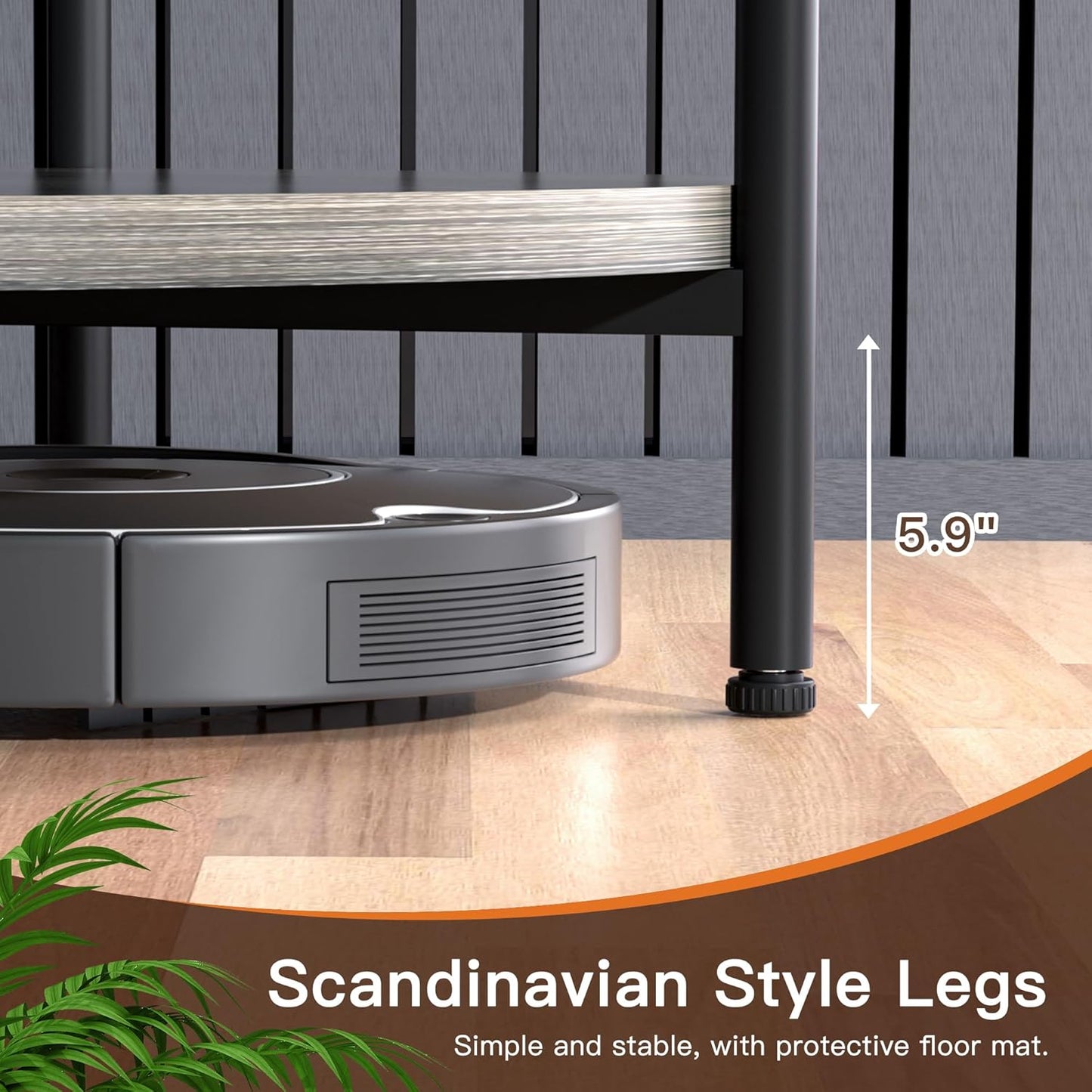 Coffee Table, 2 Tier Coffee Tables for Living Room, Round Coffee Table with Storage, Floor Table for Bedroom, Home Office, Rustic Brown (27.6" D x 18.1" H)