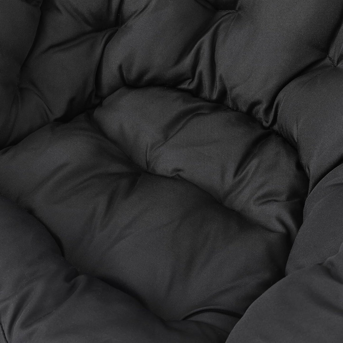 MoNiBloom Round Folding Saucer Chair for Bedroom Living Room Dorm Foldable Metal Frame Comfy Soft Lounge Lazy Cozy Moon Chair for Teens (Black)