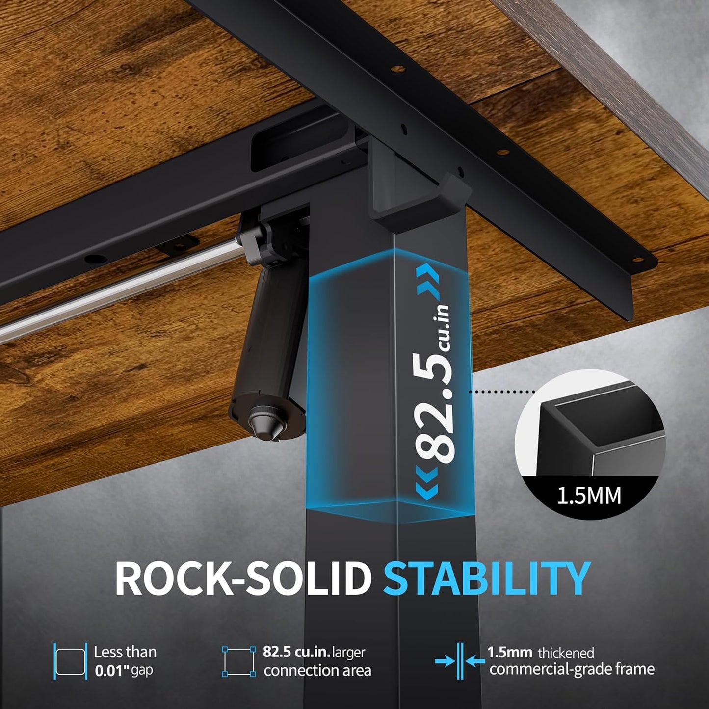 BIZUM Electric Standing Desk, 55" x 24" Height Adjustable Desk, Rustic Brown Sit to Stand Desk Memory Gaming Computer Workstation for Home Office