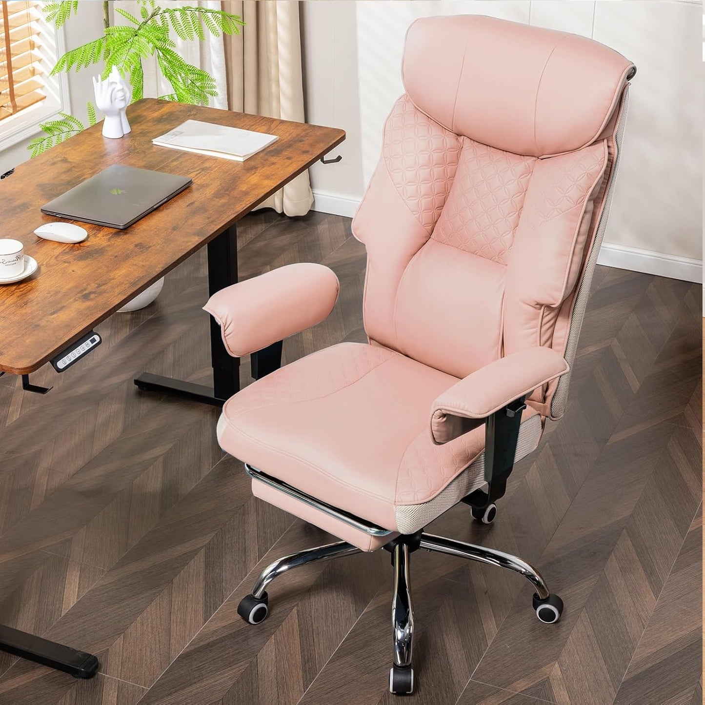 GTRACING Big and Tall Office Chair 400LBS Wide Ergonomic Gaming Chair with Deluxe Embossing Designed Leather with Foot Rest,150°Reclining Adjustable Soft Armrests Pocket Spring Back Support and Pillow