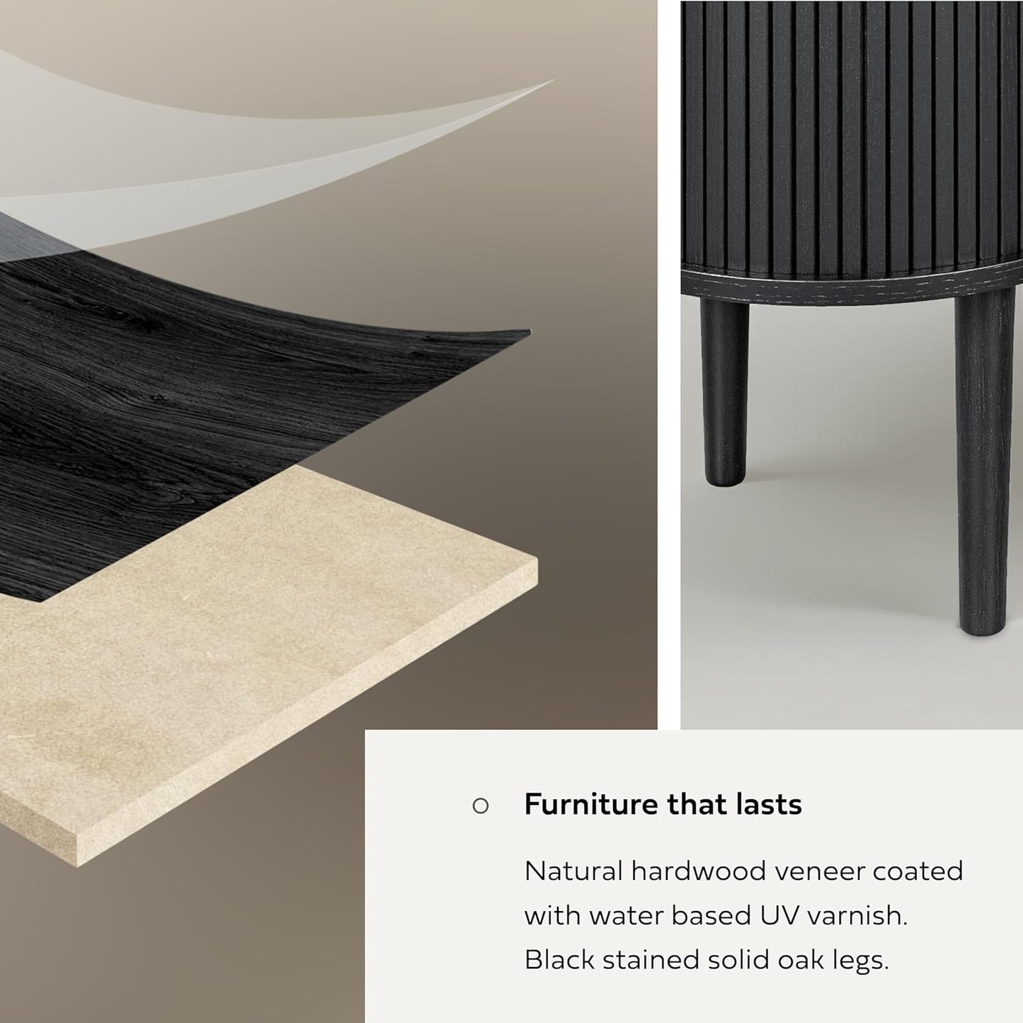 WERMO 55’’ Black TV Stand with Storage and Shelves for 32-60 Inch TVs. Black Entertainment Center with Doors for Living Room and Bedroom, Mid Century Modern Console Table, Media Cabinet (Black Oak)