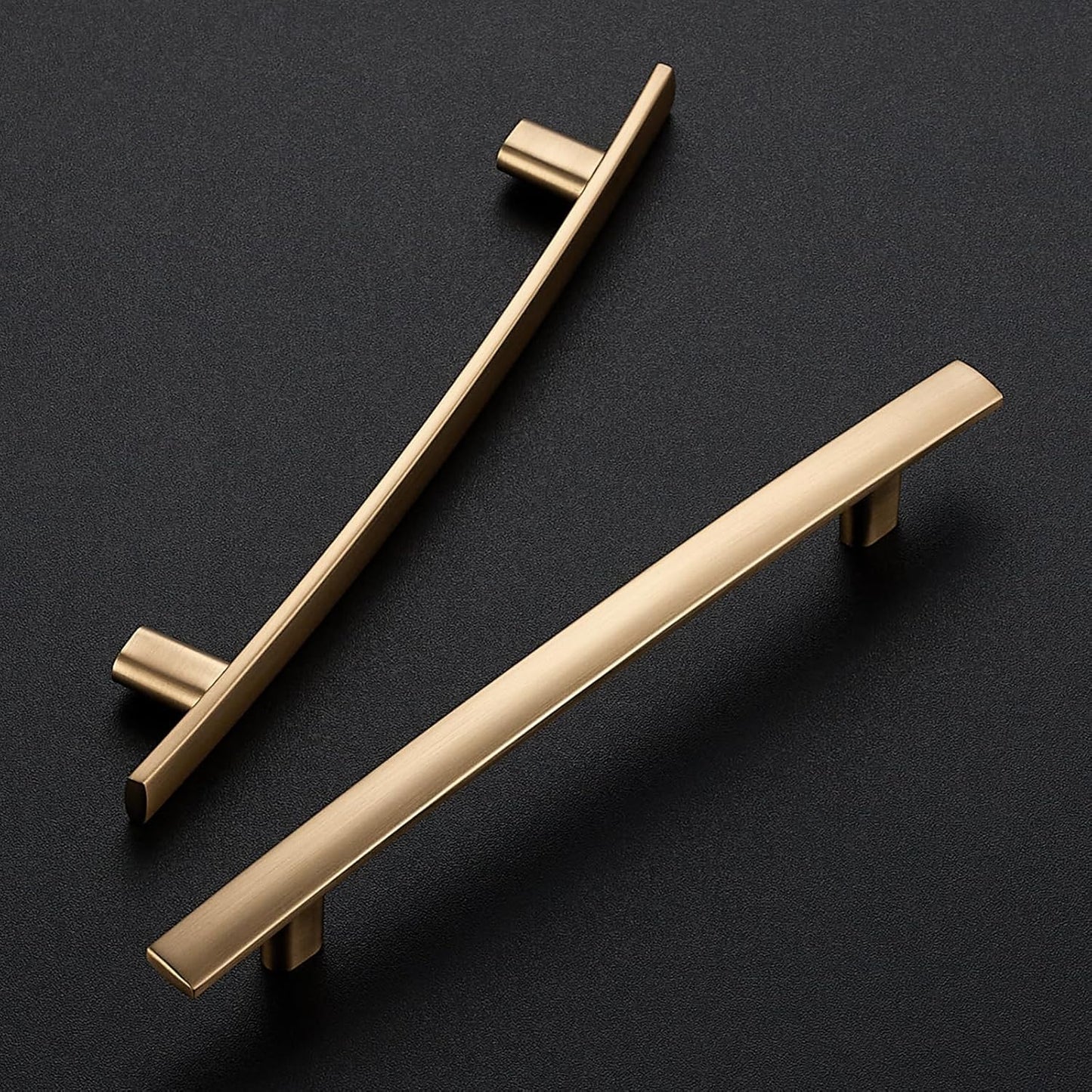 30 Pack Cabinet Handles 5" Hole Center - Curved Cabinet Pulls Champagne Bronze Drawer Pulls for Kitchen Cupboard Solid Handles for Dresser Drawer Arch Closet Hardware