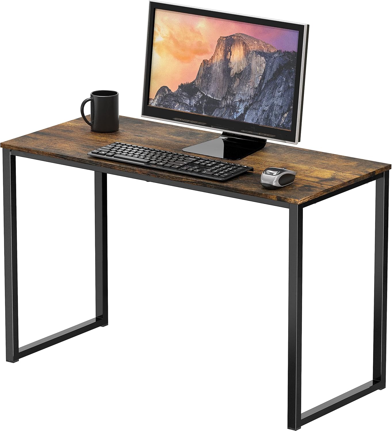 SHW Mission 32-Inch Home Office Computer Desk, Rustic Brown