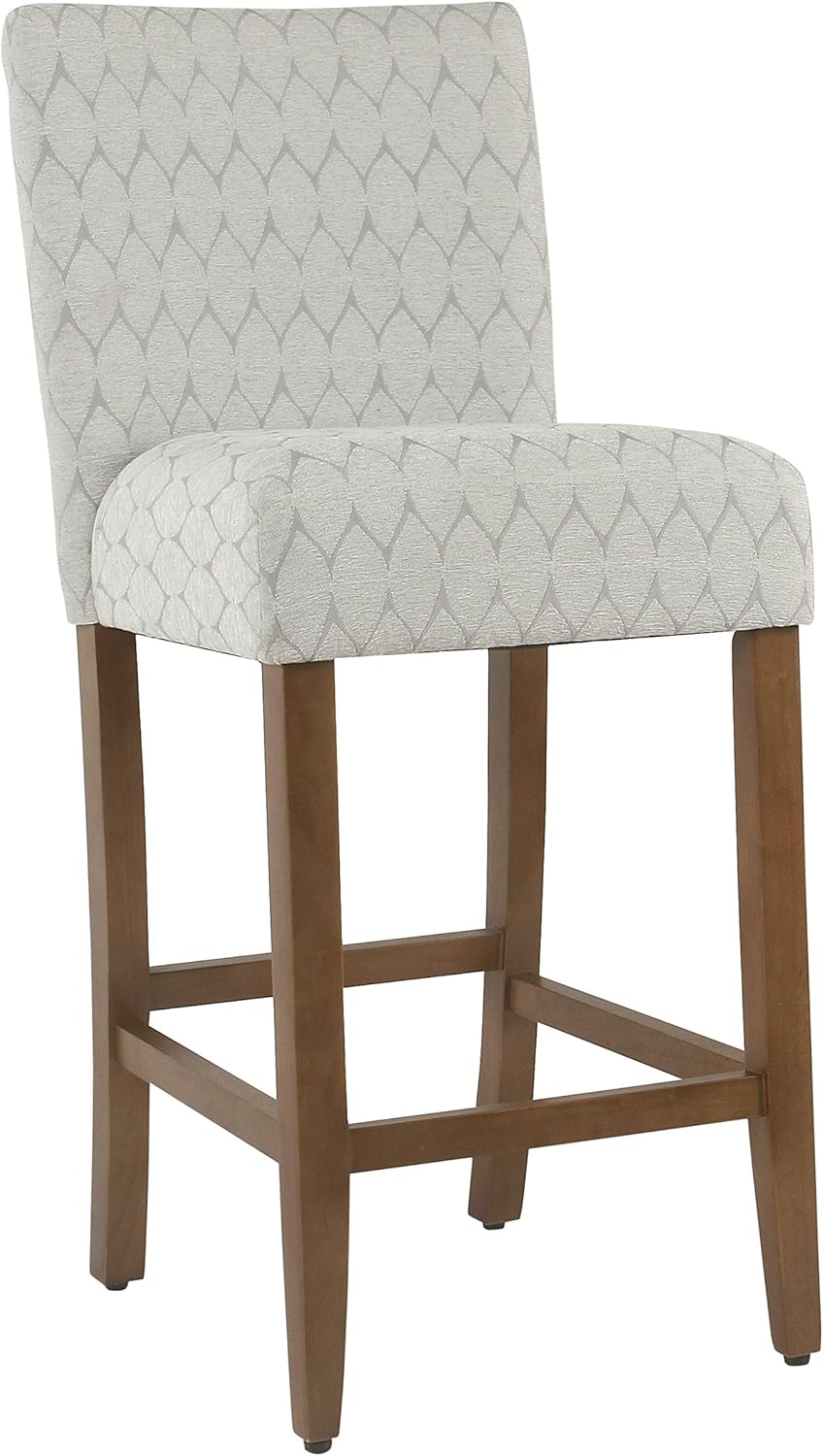 HomePop Upholstered Counter Height Barstool, 29-inch, Textured Grey