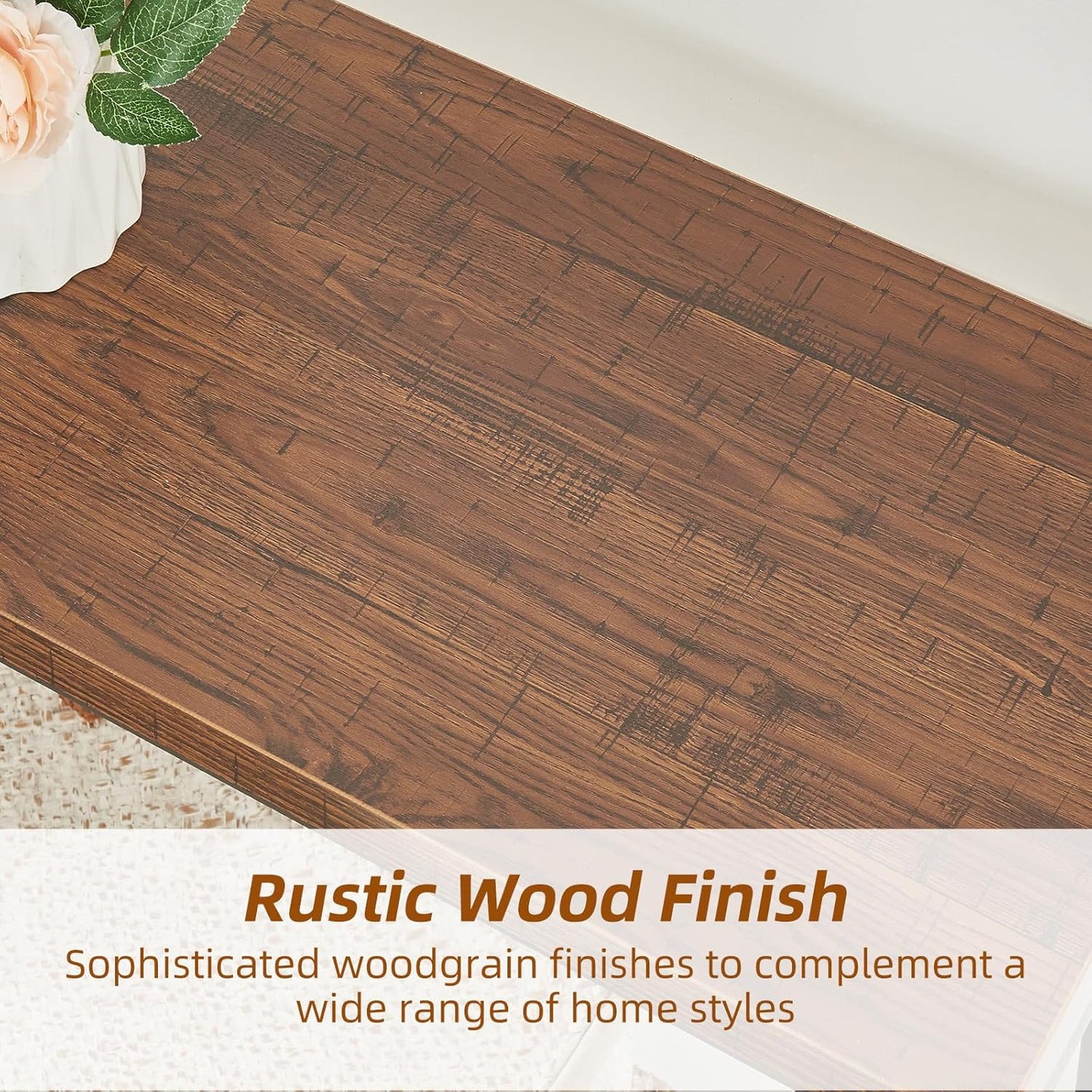 HOMISSUE Book Shelf, 3 Tier Deep Bookshelf with Storage, Engineered Wood and Metal Shelf Bookcase, Low Short Bookcases for Small Space, Living Room, Bedroom, Office, Rustic Brown