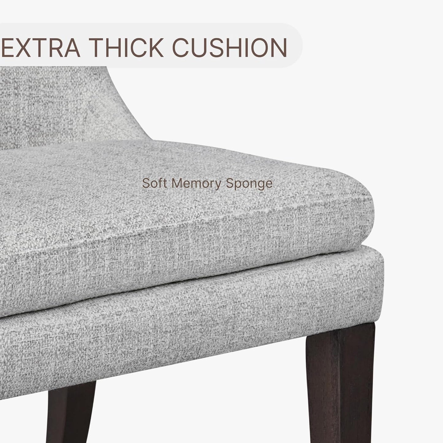 Upholstered Dining Chairs Modern Sidechair Performance Fabric High Back Armlesschair for Diningroom Kitchen,Light Grey,Set of 2(1 Box)