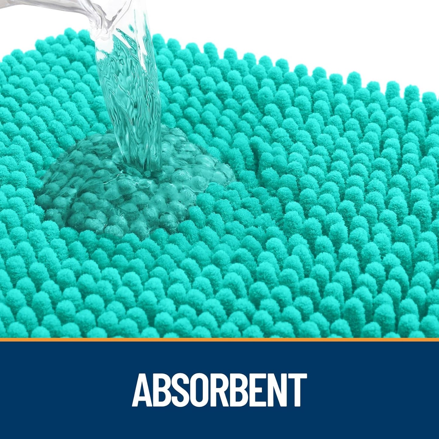 OLANLY Door Mat for Muddy Dog Paws 48x30, Ultra Absorbent Chenille Mud Doormat with Paw Print Design, Non-Slip Washable Doormat for Indoor Entryway, Quick-Dry Pet Bed Mats for Dirty Dogs, Teal