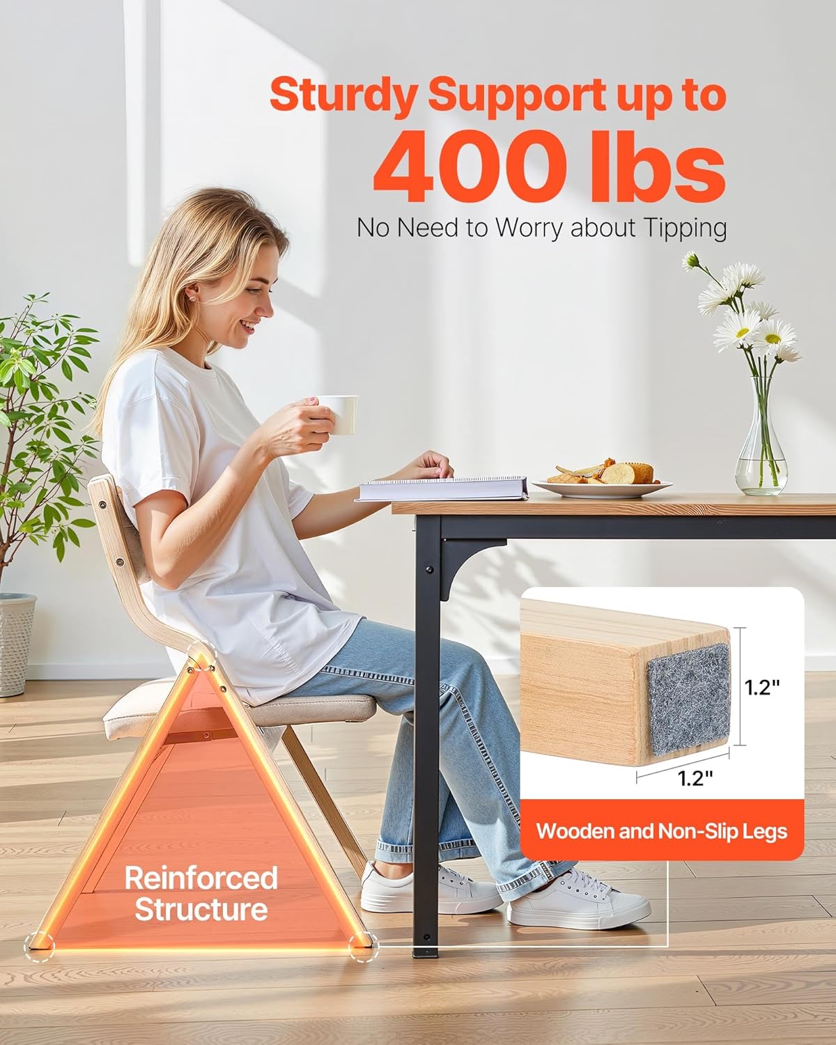 VEVOR Wooden Folding Chairs with Cushion, Set of 4, Portable Foldable Cushion Chair with Wooden Frame, Modern Padded Dining Chair for Kitchen, Office, Wedding, Party, Dining Room, Easy Assembly, Beige