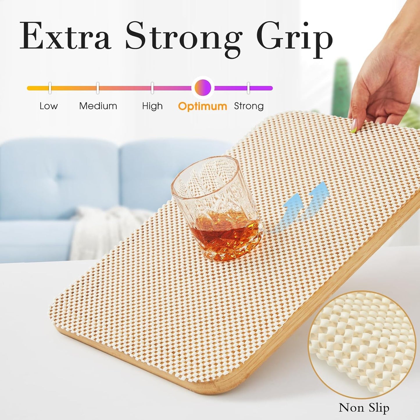 Beautysaid Shelf and Drawer Liner for Kitchen Cabinet, Non Adhesive Non Slip Shelf Paper Thickened for Dresser Pantry Shelve Bathroom Protector Liner Breathable Mat(Cream White Weave,12 in x 10 FT)